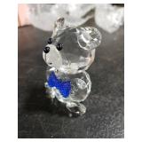 QFkris 5-Piece Crystal Bear Figurine Set, 2.4 Handcrafted Glass Animal Sculpture Home Decor, Office Room Tabletop Display Collection Paperweight, Cute for Bear Lovers Women Girl Birthday