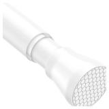 AIZESI Tension Curtain Rod Adjustable Spring Tension Rods for Windows 28 to 48 Inch, No Drilling, 7/8 Diameter, White Curtain Rod, Small Shower Curtain Rod for Bathroom, Doorway, Closet, Kitchen
