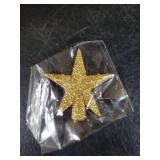 Hanaive Christmas Tree Topper Mini Star Small Treetop for Christmas Tree Star Ornaments Decorative for Home Xmas Holiday Party(Gold,1.77 Inch,Glitter)