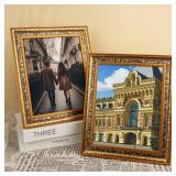 Esdallina 8x10 Picture Frames (2 Pack, Gold) Retro Designed Photo Frame Classic Simple Home Office Decor