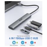 Acer USB C Hub, 10Gbps Type C Splitter with 4 USBC 3.2 Port, High Speed Type C Multiport Adapter for iPad MacBook Pro, iPhone 16/15, Surface Pro and More Not Support Monitor or Charging