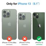 Shieldtop Compatible with iPhone 13 Wallet Case with Card Holder,Women Men RFID Blocking PU Leather Flip Cover Wrist Strap Zipper Credit Card Slots,Phone Case for Apple 13 6.1,Black