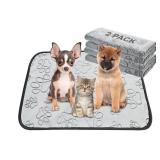 Qeils Reusable Puppy Pads, 2 Pack Washable Pee Pads for Dogs, Waterproof Non Slip Wee Wee pad, Absorbent and Leakproof Training Mats for Potty, Crate, Playpen, Bed, Sofa, 18x 24