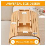 GEHE Bamboo Couch Cup Holder, Anti-Spill Sofa Arm Tray, Natural and Easy to Clean Couch Arm Cup Holder Armrest Tray Perfect for Cups, Beers, Snacks, Remote Control, Drinks
