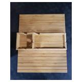 GEHE Bamboo Couch Cup Holder, Anti-Spill Sofa Arm Tray, Natural and Easy to Clean Couch Arm Cup Holder Armrest Tray Perfect for Cups, Beers, Snacks, Remote Control, Drinks