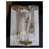 Antique Brass Candlestick Holders Set of 3, Cast Iron Taper Candle Holder for Dining Table Centerpiece, Wedding, Fireplace Mantel Decor, Vintage Tall Candle Stands, Christmas Decorations