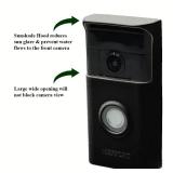 Silicone Skin Case Cover Compatible with Ring Video Doorbell (1st Generation) and All-New Ring Battery Doorbell (2024 Release) Durable Weather, UV & Rain Protection - Black