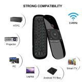 WeChip W1 Universal TV Remote Air Mouse, Wireless Keyboard Fly Mouse 2.4GHz Connection Air Remote Keyboard Mouse for Android TV Box/PC/Smart TV/Projector/HTPC/All-in-one PC/TV (w1)