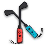 Golf Club for Nintendo Switch Joy-Con Controller, Sports Game Accessories for Mario Golf-Super Rush 2 Pack (Black, Nintendo Switch 1)