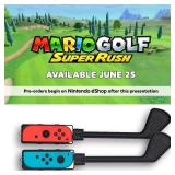 Golf Club for Nintendo Switch Joy-Con Controller, Sports Game Accessories for Mario Golf-Super Rush 2 Pack (Black, Nintendo Switch 1)