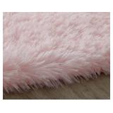 Reyox Fluffy Soft Oval Area Rug, Plush Shaggy Carpet for for Living Room Bedroom Home Decor Orange 2.0 x 3.0 Feet