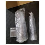 Yinkin Cups and Spoons Plastic Martini Glasses Disposable Cocktail Glasses Mini Martini Plastic Cups Dessert PVC Shot Unbreakable with Spoons for Weddings Party Wine Food (Clear,5 oz)