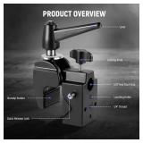 NEEWER 2 Pack Super Clamp with 5/8 Stud, Spring Lock, 2.4 Jaw Grip Heavy Duty Crab Pole Clamp for Round Pipe Flat Surface, for Photography Studio Camera Lighting Mounting, Max Load 33lb/15kg, UA017