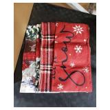 Artscope Christmas Throw Pillow Covers 18x18 Inch Set of 4, Scottish Tartan Plaid Snowman Reindeer Winter Christmas Decoration Pillow Cases for Home Sofa Couch Decor-Red