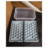 Ice Cube Tray with Lid and Bin Round Ice Cube Trays for Freezer, BPA-Free Food-Grade Ice Mold, Stackable Ice Ball Maker, Iced Bucket Kits, Circle Ice Tray for Cocktails, Whiskey, Coffee, and Drinks