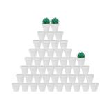 vensovo BULK 2 Tiny Ceramic Plant Pots with Drainage Hole - White Small Mini Ceramic Pottery Planter Ideal for Indoor/Outdoor Plants, Crafts, Wedding Favors