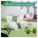 vensovo BULK 2 Tiny Ceramic Plant Pots with Drainage Hole - White Small Mini Ceramic Pottery Planter Ideal for Indoor/Outdoor Plants, Crafts, Wedding Favors