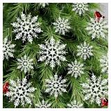 Snowflake Decorations BULK Snowflake Ornaments for Tree Snowflakes Christmas Tree Decorations for Christmas Embellishments and Winter Party DIY Craft Decoration
