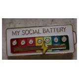 My Social Battery Meter Enamel Pin With Moveable Indicator