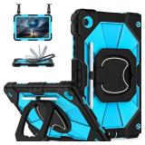 Scnioy for Galaxy Tab A11+ Plus / A9+ Case 11 Inch, Rugged Case for Samsung Galaxy A9 Plus/A11+ Tablet with Screen Protector 360 Rotating Stand Shoulder Strap Pen Holder 2025/2023 Model, Blue Green