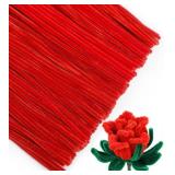 IOOLEEM Pipe Cleaners, BULK Bright Red, Flower Making Pipe Cleaners, Arts and Craft Supplies, Ideas for Art Project Activity.