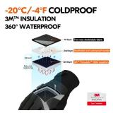 Vgo 1-Pair -4 or above 3M Thinsulate C100 Lined High Dexterity Touchscreen Synthetic Leather Winter Warm Work Gloves, Waterproof Insert (Size M, Black, SL8777FW)