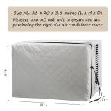 Indoor Air Conditioner Cover Window AC Unit Cover for Inside Double Insulation with Elastic Drawstring 28.5 L x 20.5 H x 3.5 D inches