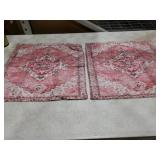 Snycler Pink Boho Throw Pillow Covers Set of 2 Boho Rug Carpet Double Sided Pattern Cotton Soft Pillow Case Cushion Cover Pillowcase for Garden Couch Sofa Bed Decorative 18x18 inch