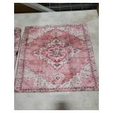 Snycler Pink Boho Throw Pillow Covers Set of 2 Boho Rug Carpet Double Sided Pattern Cotton Soft Pillow Case Cushion Cover Pillowcase for Garden Couch Sofa Bed Decorative 18x18 inch