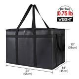 Bodaon Insulated Food Delivery Bag, XXXL Pizza Delivery Bags for Hot and Cold Food, Commercial, Large Capacity Reusable Warming Bag, Catering Cooler Bag for Rideshare, Warmers for Parties (Black, 1Pk)
