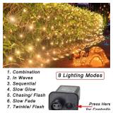 Christmas Net Lights, 510 LED Large Outdoor Net Mesh Lights for Bushes 28x5 ft, 8 Modes Waterproof Twinkle String Light Connectable for Christmas Hedge Yard Garden Party Decor, Warm White