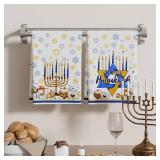 XCHI Happy Hanukkah Six-Pointed Star Chanukah Kitchen Towels Dish Towels 18x26 Inch Home Kitchen Decorations Hand Towels Set of 2 Drying Dishcloth STYLE VARIES