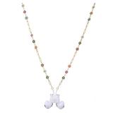 Niltpel Colorful Flower Anti-Lost Necklace Golden Copper Chain Leash Accessories with Magnetic Silicone Case Holder Strap Lanyard for Airpods Pro 3 2 1,72cm (Flowers Colorful copper chain)