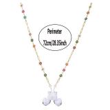 Niltpel Colorful Flower Anti-Lost Necklace Golden Copper Chain Leash Accessories with Magnetic Silicone Case Holder Strap Lanyard for Airpods Pro 3 2 1,72cm (Flowers Colorful copper chain)