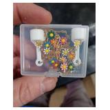 Niltpel Colorful Flower Anti-Lost Necklace Golden Copper Chain Leash Accessories with Magnetic Silicone Case Holder Strap Lanyard for Airpods Pro 3 2 1,72cm (Flowers Colorful copper chain)