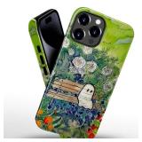 Case Compatible with iPhone 16 Pro,Scratch Resistant Hybrid 2-Layer Hard Shell Bright Phone Case,Lonely Ghosts in The Garden