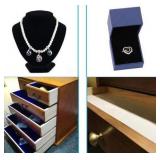 Self Adhesive Velvet Flock Backing Paper Liner for Jewelry Drawer Craft Fabric Peel and Stick Black, Soft Velvet Liner for Drawer DIY (17.7x118 inches, Black)