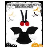 Outus Mothman Halloween Porch Goose Costume Set with Red Eyes and Pricked Ears Fun Mothman Goose Costume Clothes for Halloween Outdoor Garden Yard Lawn Statue Art Decoration