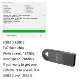 lcwamy 128GB Flash Drive USB2.0 USB Drive 128GB USB Stick Pen Drive Black Mini USB Flash Drive