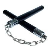 Safe Solid Rubber Nunchucks Nunchakus with Steel Chain and Bearing Ball System only for Adults and Professionals Perform, Practice, Exercise (1Pcs)