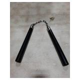 Safe Solid Rubber Nunchucks Nunchakus with Steel Chain and Bearing Ball System only for Adults and Professionals Perform, Practice, Exercise (1Pcs)