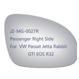 Side Mirror Glass fit for Volkswagen VW Passat Jetta Rabbit GTI Eos R32, Passenger Right Side RH Replacement Rearview Convex Glass, Non Heated Including Adhesive