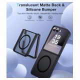 FNDMIL NO.1 Magnetic for Samsung Galaxy Z Flip 7 Case Compatible with MagSafe [Military Grade Drop Tested][Translucent Matte][Anti-Fingerprint] Soft Silicone Bumper for Samsung Flip 7 Case Slim,Black 