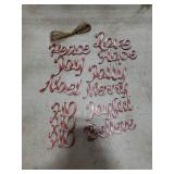 10Pcs Christmas Tree Decorations Red White Letters Hanging Ornament with Wood Candy Decoration Design Sign Joy Word Love Merry Christmas Craft Wooden Ornaments for Xmas Winter Holiday Party Home Decor