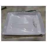 6 Pack, 16 x 11 Large White Serving Trays Set - Reusable Plastic Serving Platters for Cookie, Appetizer, Charcuterie, Snack, Dessert, Party Food Display - Stackable Kitchen CounterTop Tray, BPA Free