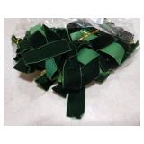 goemus BULK Red Velvet Christmas Tree Bows Door Garland Decor Vintage Wreath Bow Suitable for Christmas Trees (Green)
