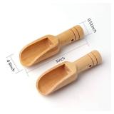 sansheng Small Wooden Scoops, Little Wooden Spoons for Jars,Bath Salts BULK 3 inches long