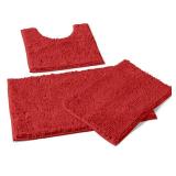 LuxUrux Red Bathroom Rugs Set-Extra-Soft Plush Bath mat Shower Bathroom Rugs,1