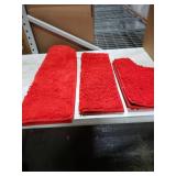 LuxUrux Red Bathroom Rugs Set-Extra-Soft Plush Bath mat Shower Bathroom Rugs,1