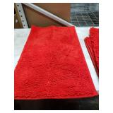 LuxUrux Red Bathroom Rugs Set-Extra-Soft Plush Bath mat Shower Bathroom Rugs,1